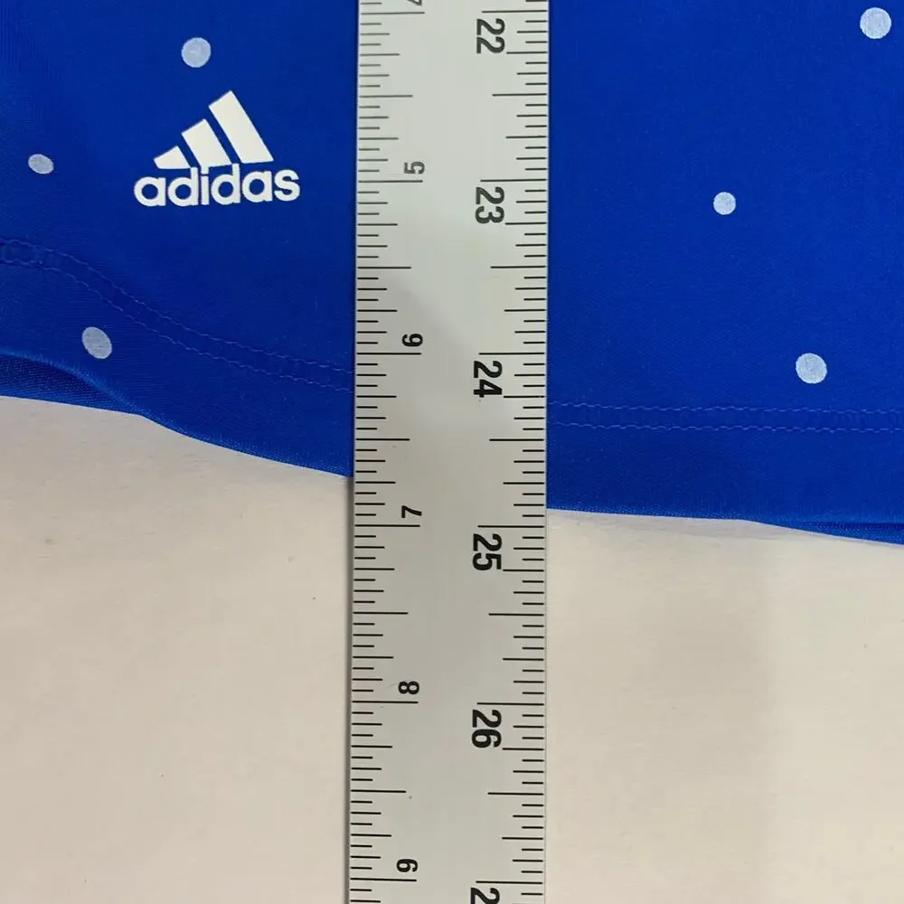 Adidas Girls Sleeveless Golf Polo XL Blue White Polka Dot Pebble Beach Logo